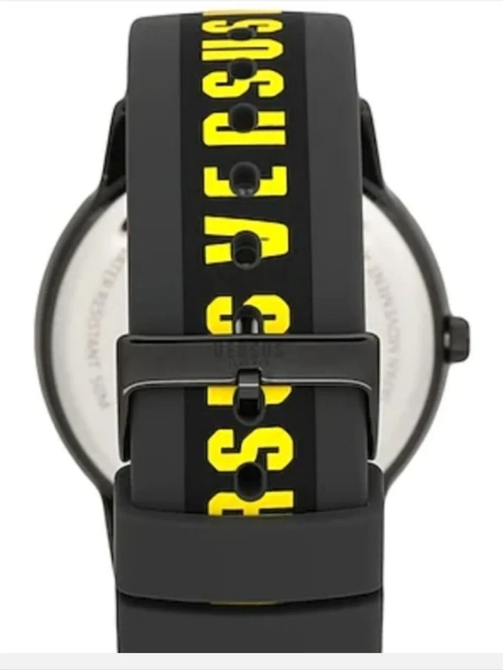 Versace versus barbes watch yellow and grey rubber with metal  New In Box